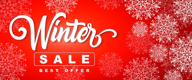 Free Vector | Winter sale best offer lettering