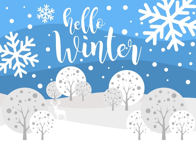 Premium Vector | Winter season illustration design template