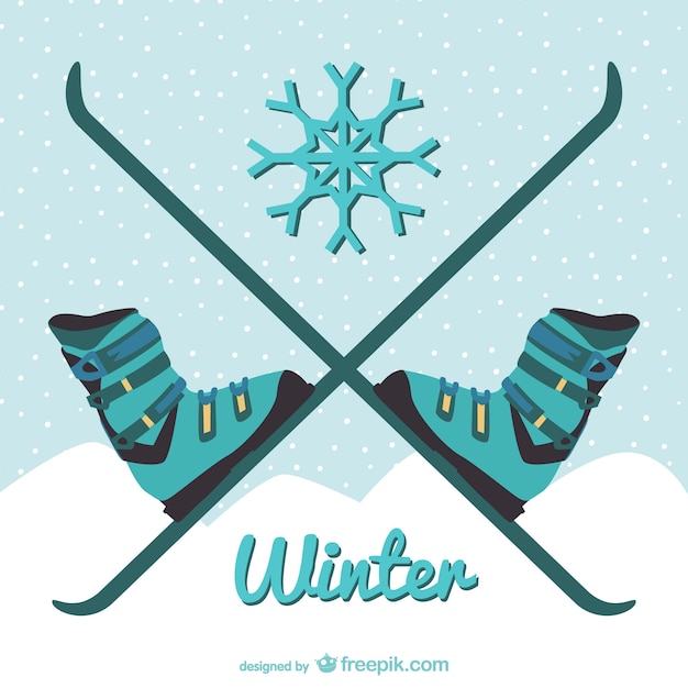 Winter skiing illustration