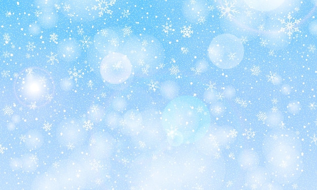 冬の雪の背景 ベクトルイラスト 降雪の空 クリスマスの背景 雪が降る プレミアムベクター