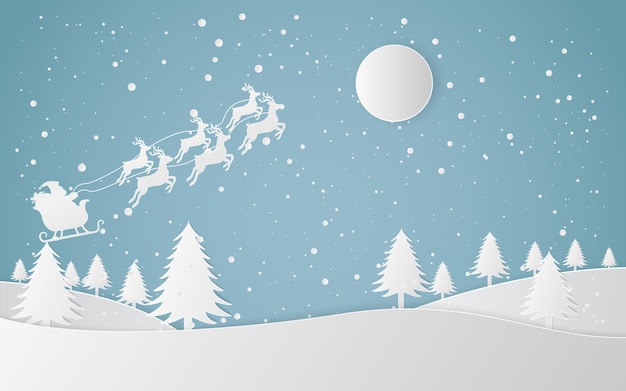 Download Premium Vector Winter Snow Landscape City Happy New Year And Merry Christmas Paper Art And Craft Style 3D SVG Files Ideas | SVG, Paper Crafts, SVG File