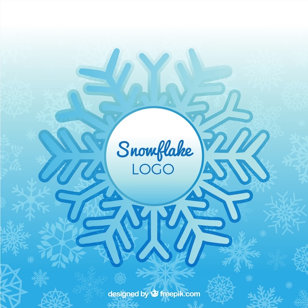 冬の雪の結晶のロゴ プレミアムベクター