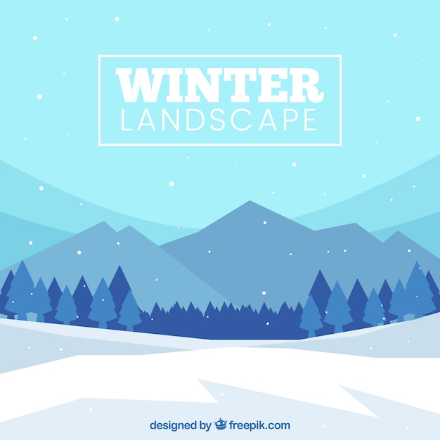 Download Free Vector | Winter snowy landscape background