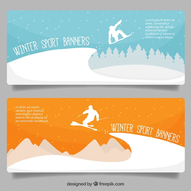 Winter sport banners