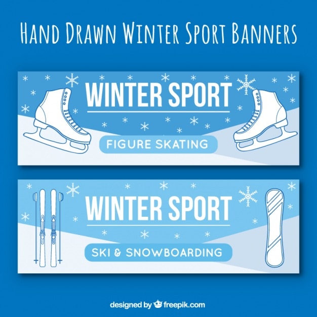 Winter sports banners