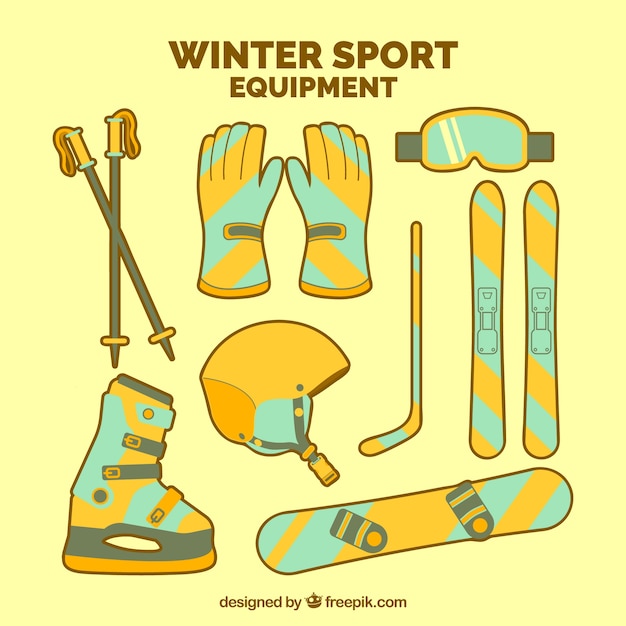 Winter sports equipment collection