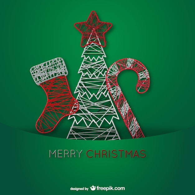 Wire Christmas ornaments Vector | Free Download