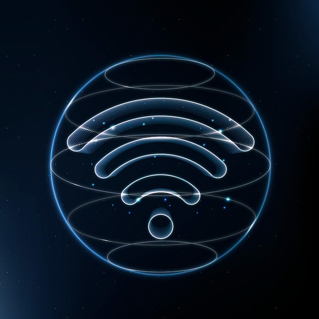 Download Free Vector | Wireless internet technology icon vector in blue on gradient background