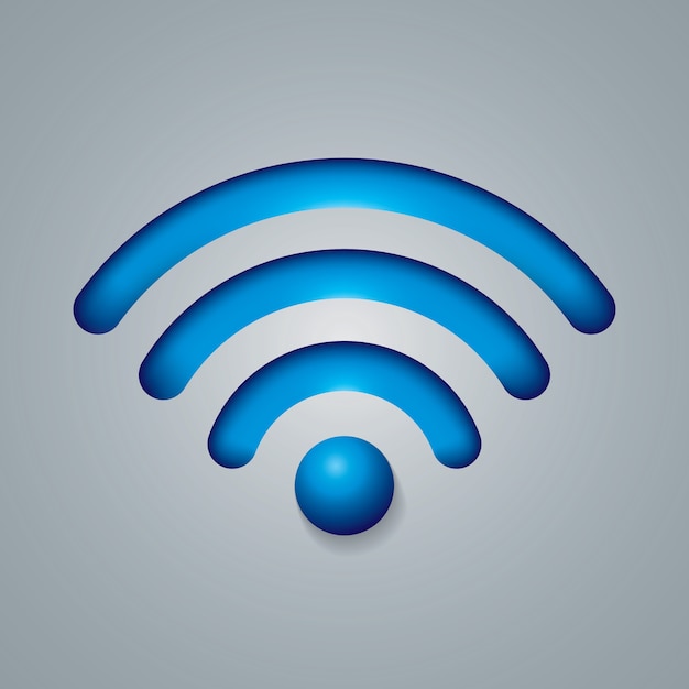 Wireless network symbol blue colored Free Vector