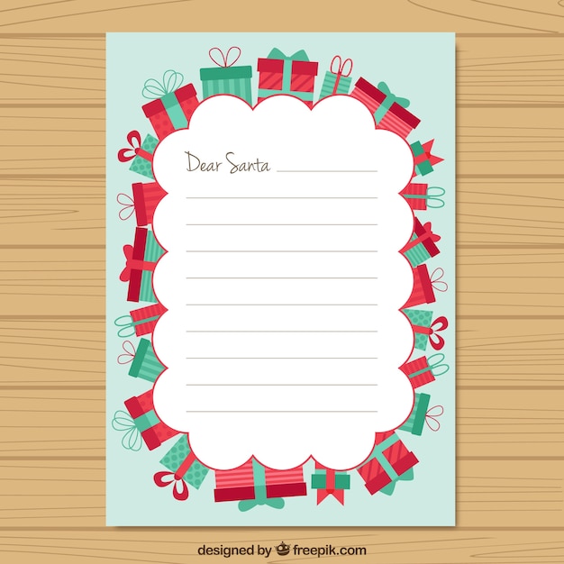 Wish list with gifts border Vector Free Download