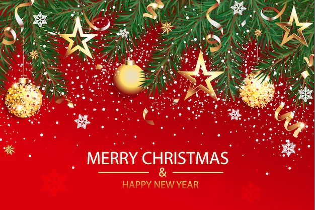 Premium Vector | Wishing card for christmas and happy new year