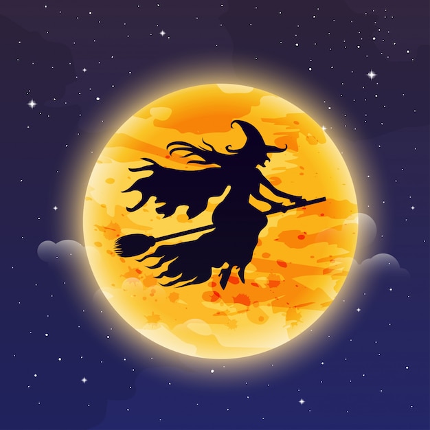 Halloween Flying Witch Clip Art