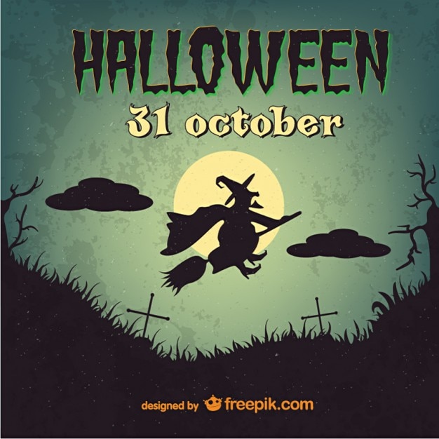 Download Witch vintage halloween template Vector | Free Download