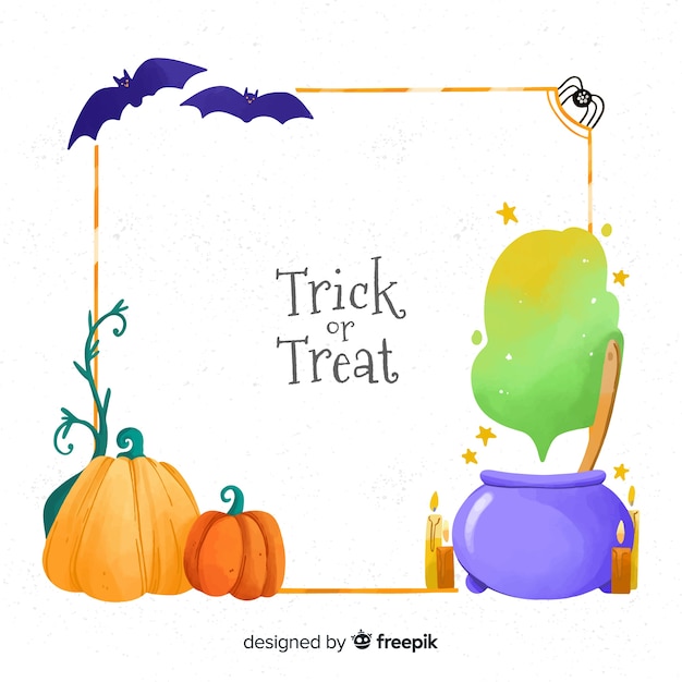 Witchcraft Halloween Decoration Frame Vector Free Download