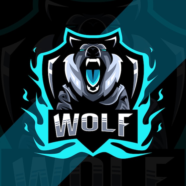 Wolf angry mascot logo design | Premium Vector