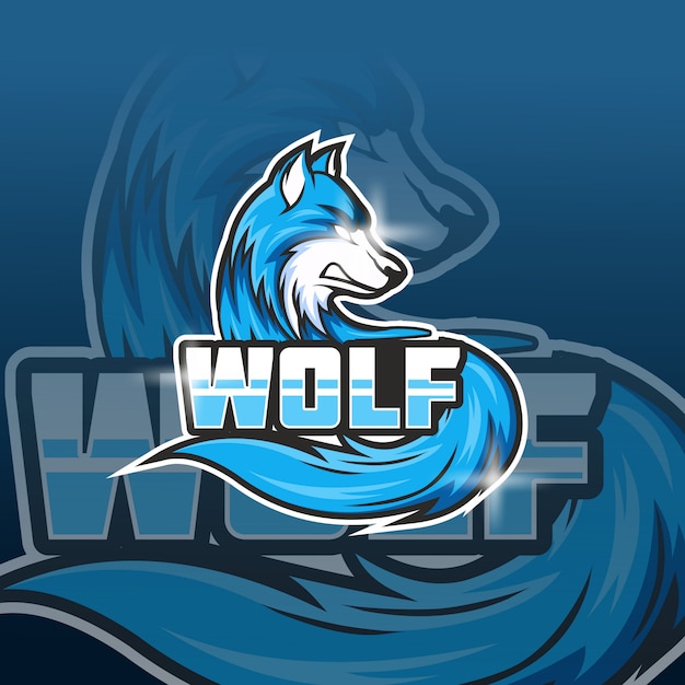 Premium Vector | Wolf e-sports team logo template