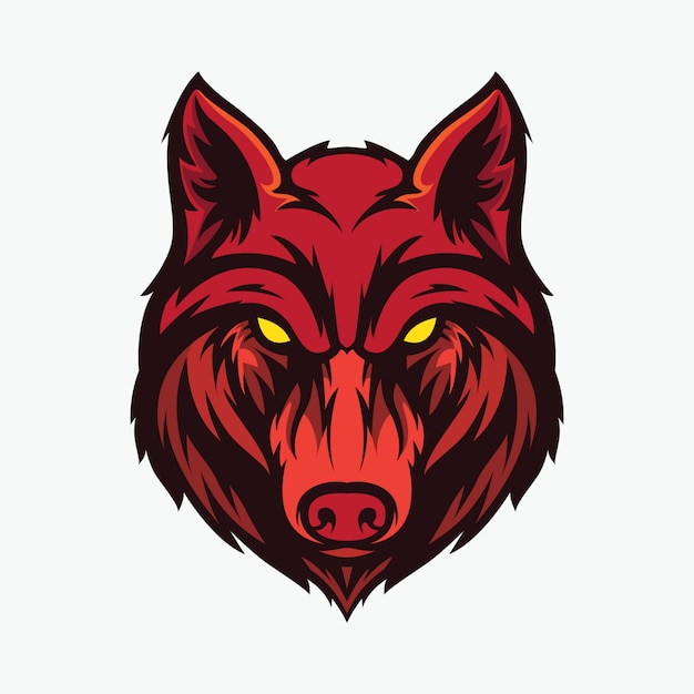 Wolf head icon Premium Vector