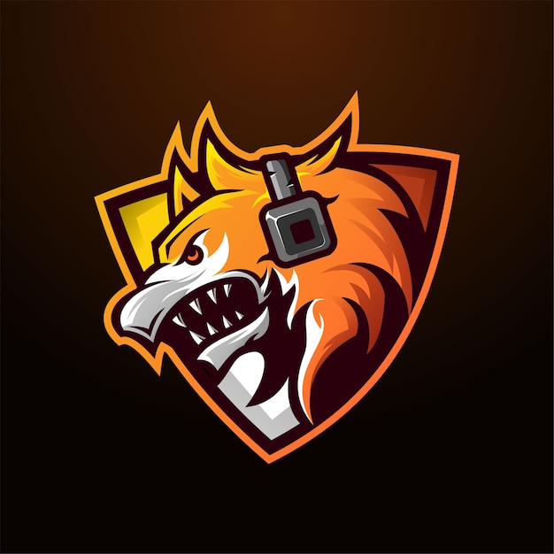 Premium Vector Wolf Head Mascot Template For Gaming Logo