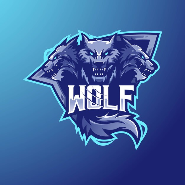 Premium Vector | Wolf mascot logo design esport team