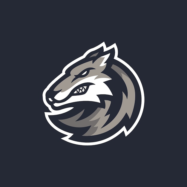 Premium Vector | Wolf mascot logo template