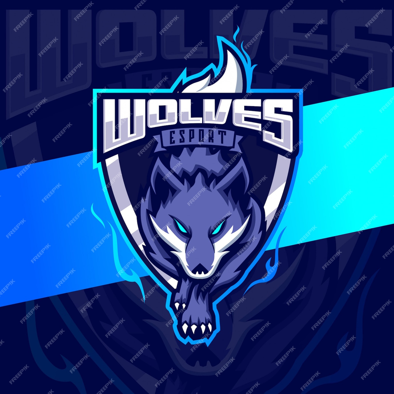 Premium Vector | Wolves mascot esport logo design