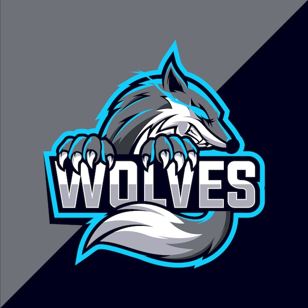 Wolves mascot esport logo design | Premium Vector