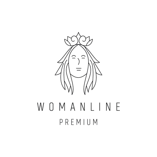 Premium Vector | Woman abstract logo linear style icon on white backround