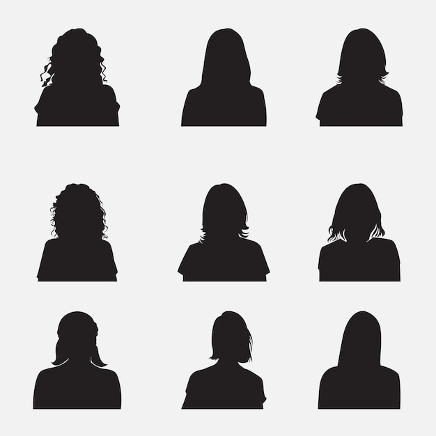 Premium Vector | Woman avatar vector silhouettes