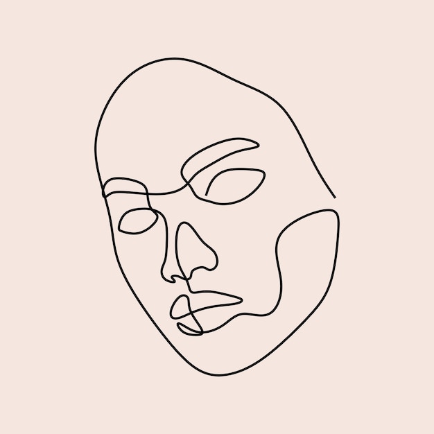 Premium Vector | Woman beautifull face oneline continuous single line art