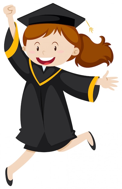 Free Vector | Woman in black graducation gown
