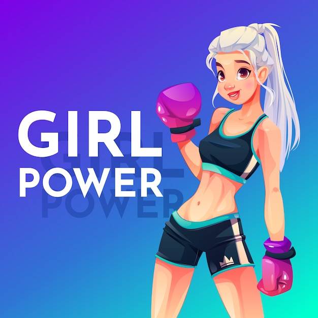 girl with boxing gloves