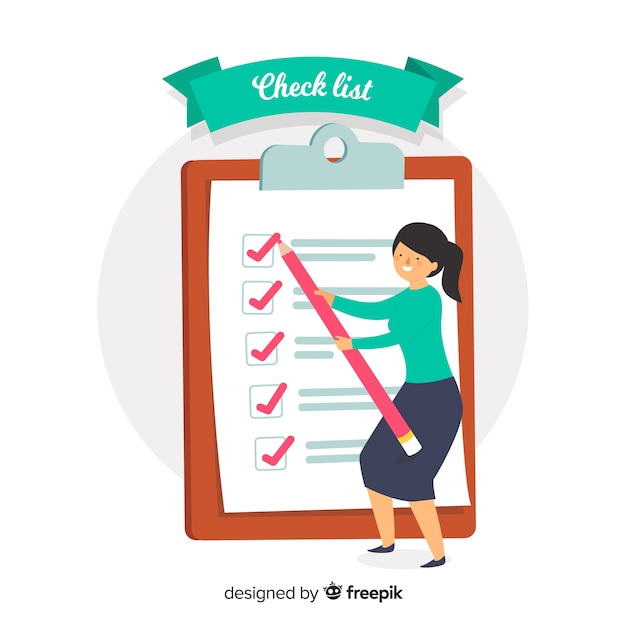 Free Vector Woman Checking Giant Check List