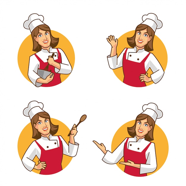 Download Woman chef character cartoon design | Premium Vector