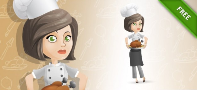 Download Woman chef cook cartoon vector | Free Vector