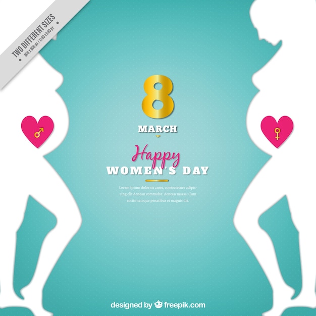 Woman day background with silhouettes of
pregnant women