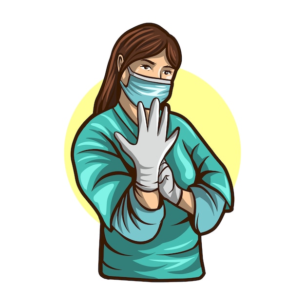 Premium Vector Woman doctor ready to surgery illustration isolated