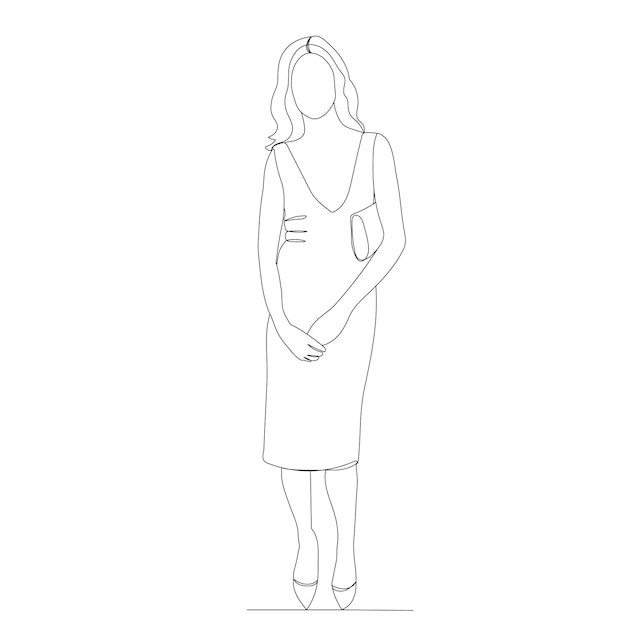 Premium Vector Woman Drawing One Continuous Line Vector Premium Vector Woman Drawing One Continuous Line Vector