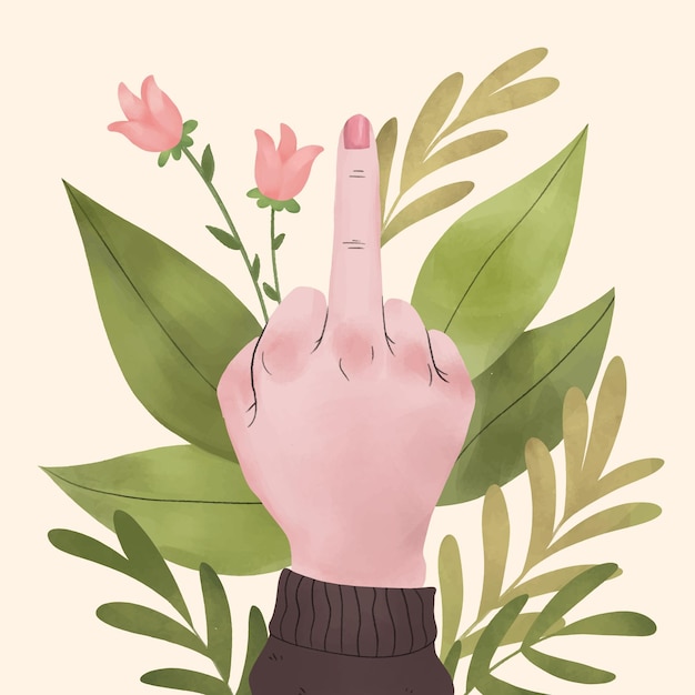 Free Vector Woman Hand Showing The Middle Finger