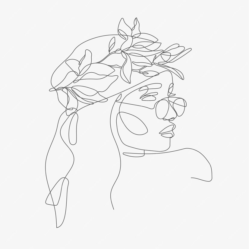 Premium Vector | Woman head with flowers composition