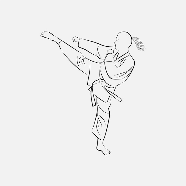 Premium Vector Woman Karate Vector Silhouettes 