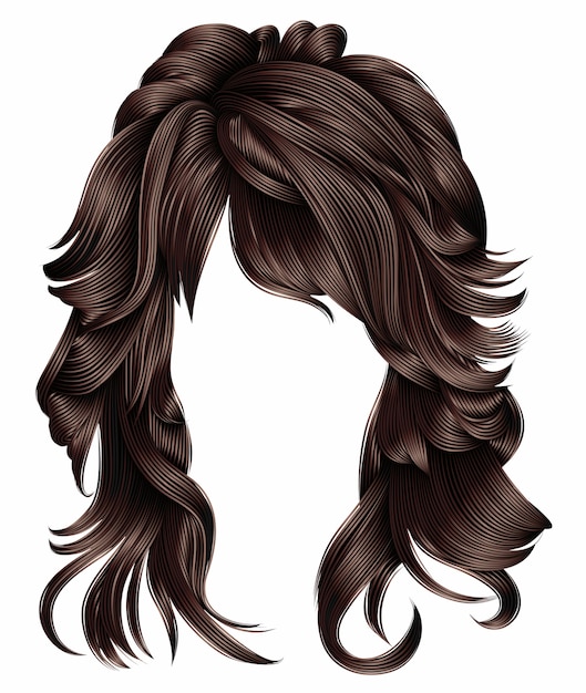 Premium Vector | Woman long hairs brown colors