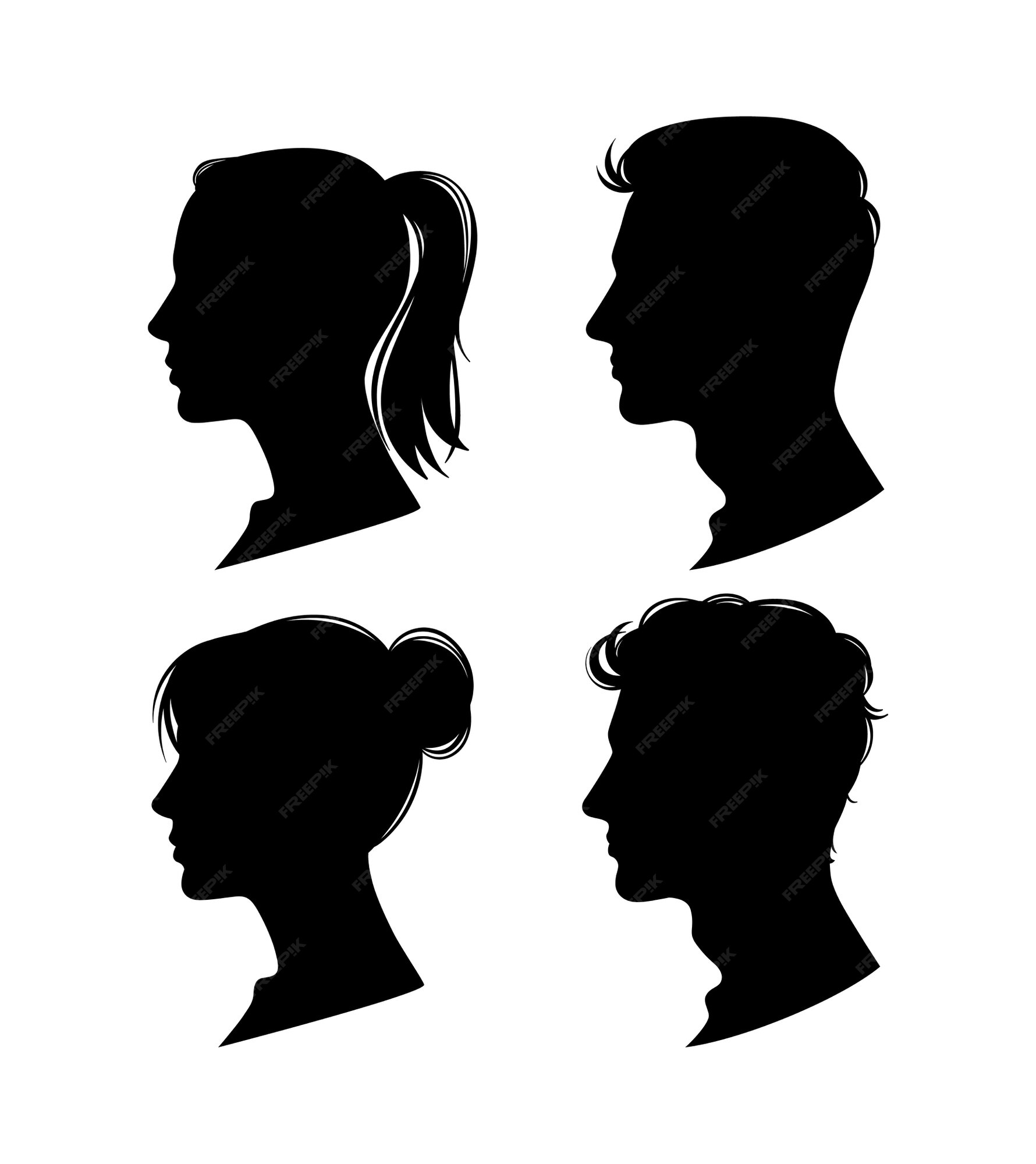 Premium Vector Woman And Man Profiles 3181