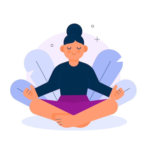 Free Vector | Woman meditating concept