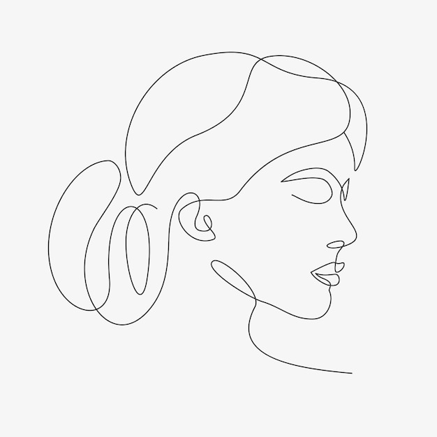 Download Premium Vector | Woman minimal hand-drawn illustration. one-line style drawing.