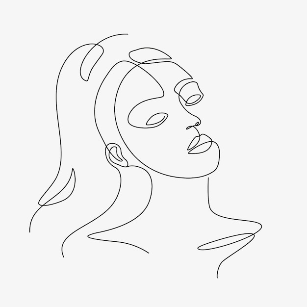 Download Premium Vector | Woman minimal hand-drawn illustration ...