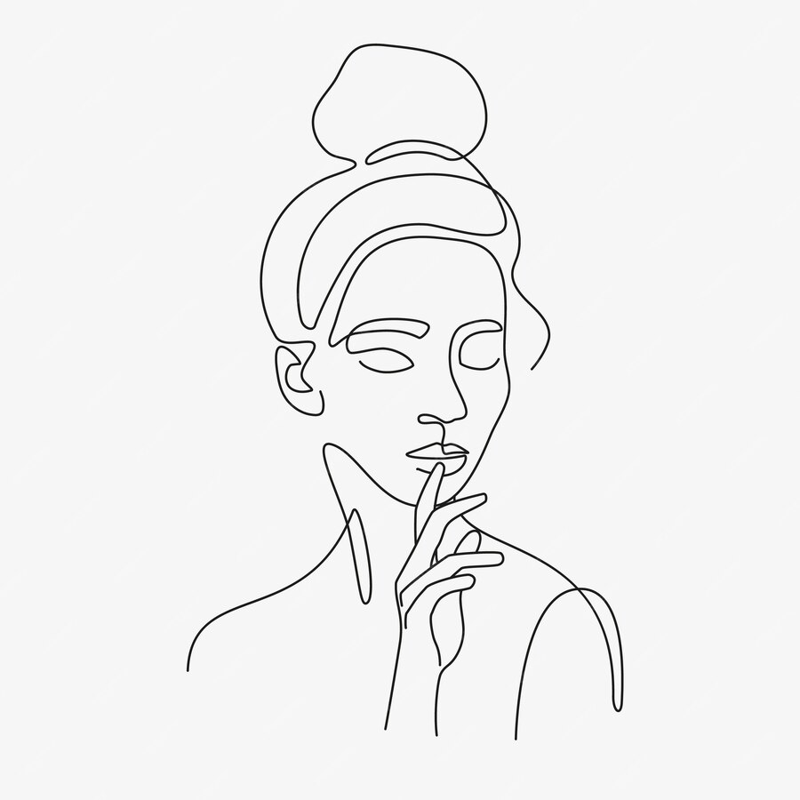 Premium Vector | Woman minimal hand-drawn illustration. one-line style ...