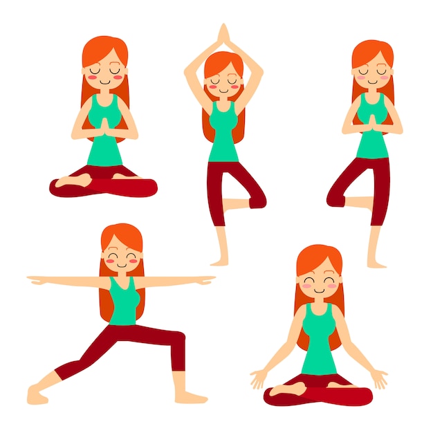 Download Free Vector | Woman practicing yoga in the tree pose. in ...