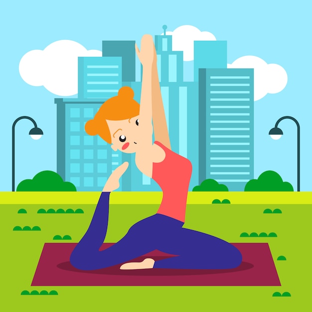 Download Free Woman Practicing Yoga In The Tree Pose In Asana Vrikshasana Use our free logo maker to create a logo and build your brand. Put your logo on business cards, promotional products, or your website for brand visibility.