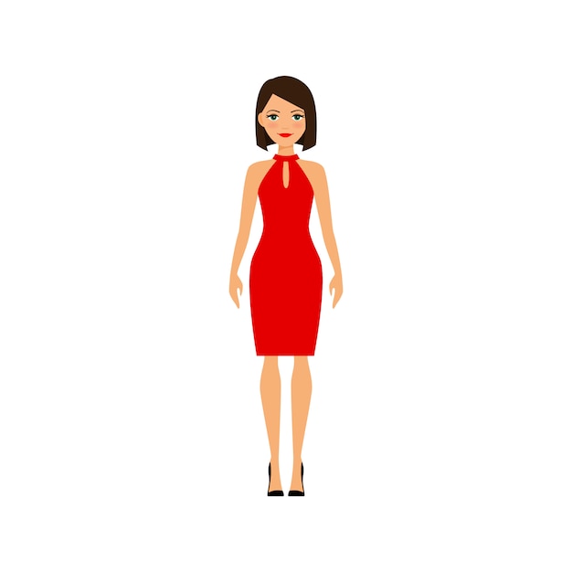 Premium Vector | Woman in red sexy dress