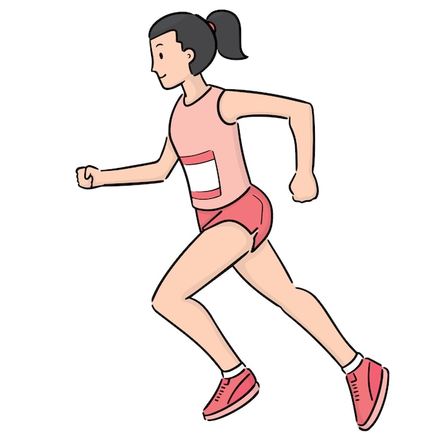 Download Woman running Vector | Premium Download
